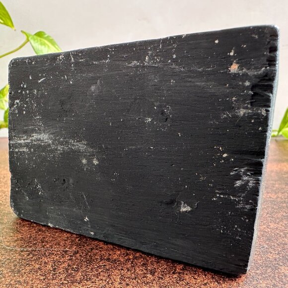 Hand Carved Wooden Elephant Figurine With Mosaic Accents - Picture 8 of 8